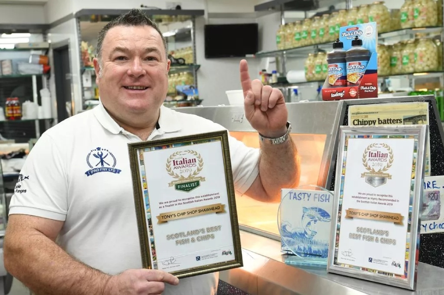  Award and Owner of Tony's Chip Shop in Coatbridge
